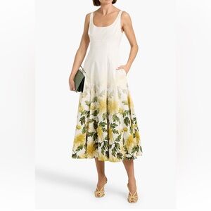OSCAR DE LA RENTA Floral-print pleated midi dress - 4